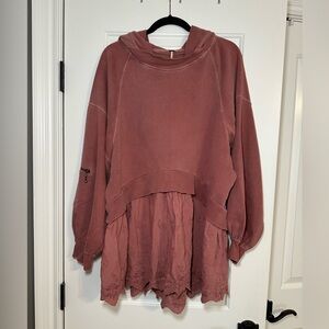 free people Mauve Layered Hoodie Top